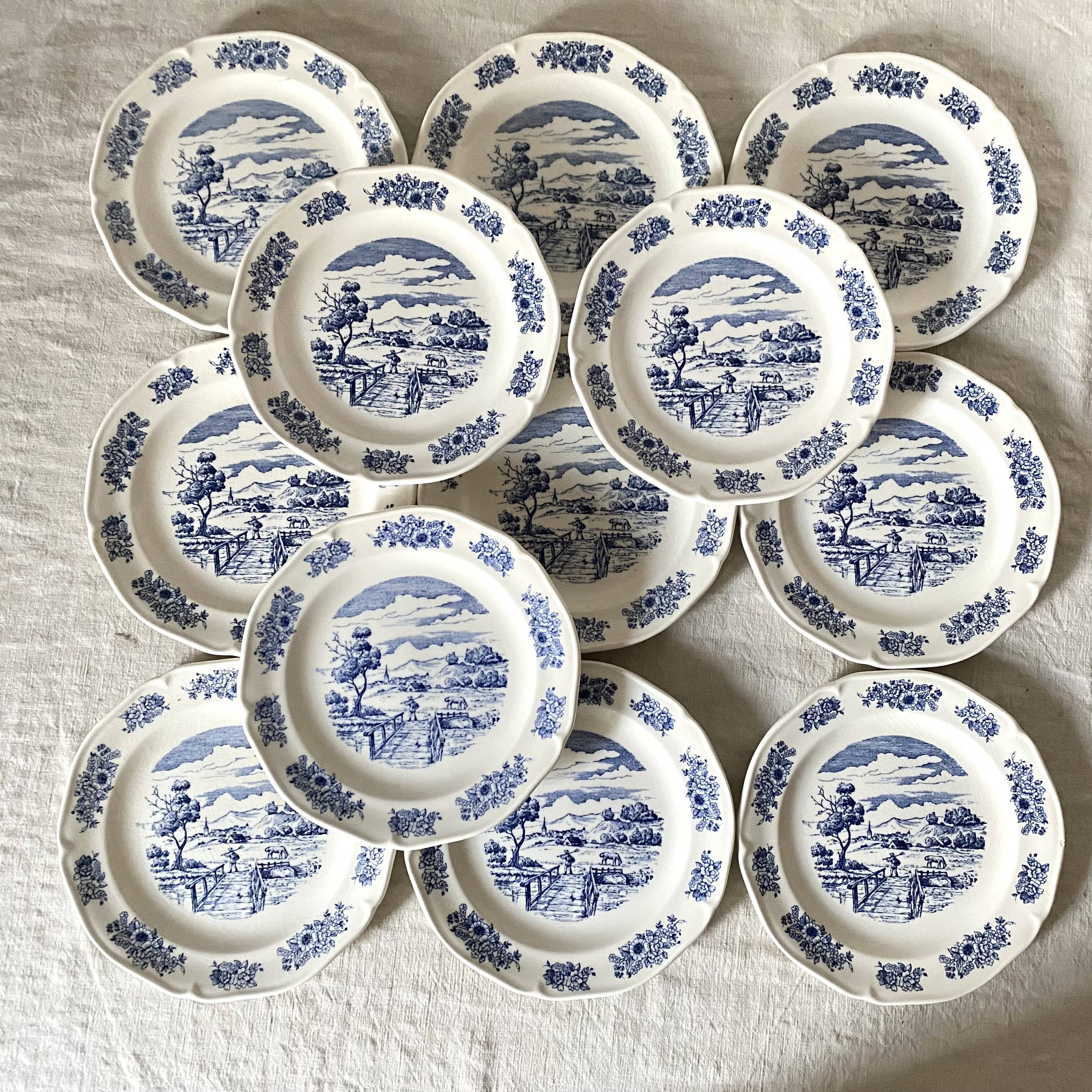 English style Gien earthenware plates