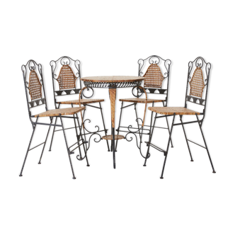 Chairs and rattan table set