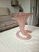 Large satin glass cornucopia vase "pâte de verre" frosted pink - Art style