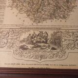 Old framed Côte d'Or map 19th century universal atlas
