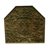 Plaque de cheminée en fonte de fer Décorde blason couronné XIX siècle