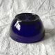 Confiturier-sucrier poire vintage en métal chromé et verre bleu cobalt
