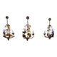 Set of 3 gold painted metal chandeliers