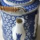 Japanese fine porcelain teapot, Geisha/cherry blossom patterns, Bamboo imitation handle