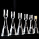 6 small glass candle holders by Bent Severin for Holmegaard