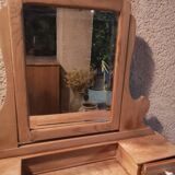 Dressing table with solid wood mirror