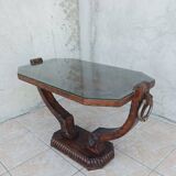 Art Deco style coffee table in carved natural wood