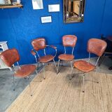 Suite of 4 comfort chairs lux circa 1950