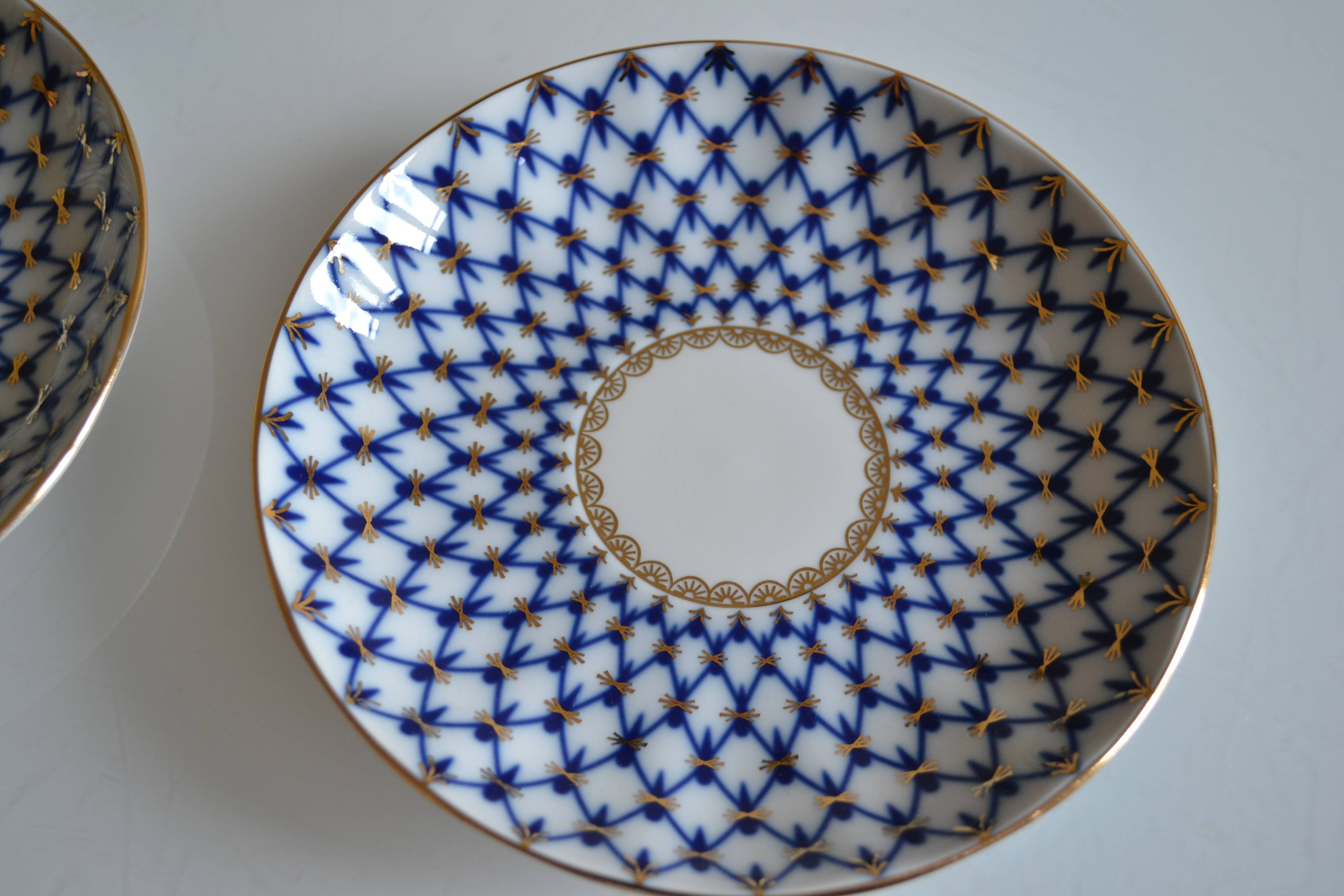 2 Russian Lemonosov porcelain tea cups