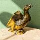 Pichet canard en barbotine, vert kaki
