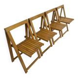 Ensemble de 4 chaises pliantes Aldo Jacober pour Alberto Bazzani, années 1960