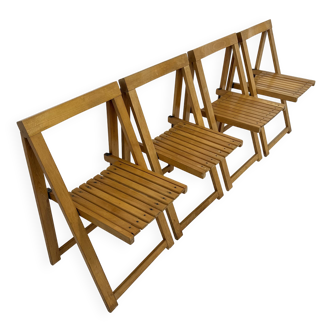 Ensemble de 4 chaises pliantes Aldo Jacober pour Alberto Bazzani, années 1960