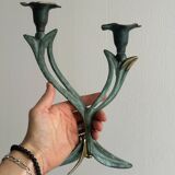 Two-branched metal candle holder