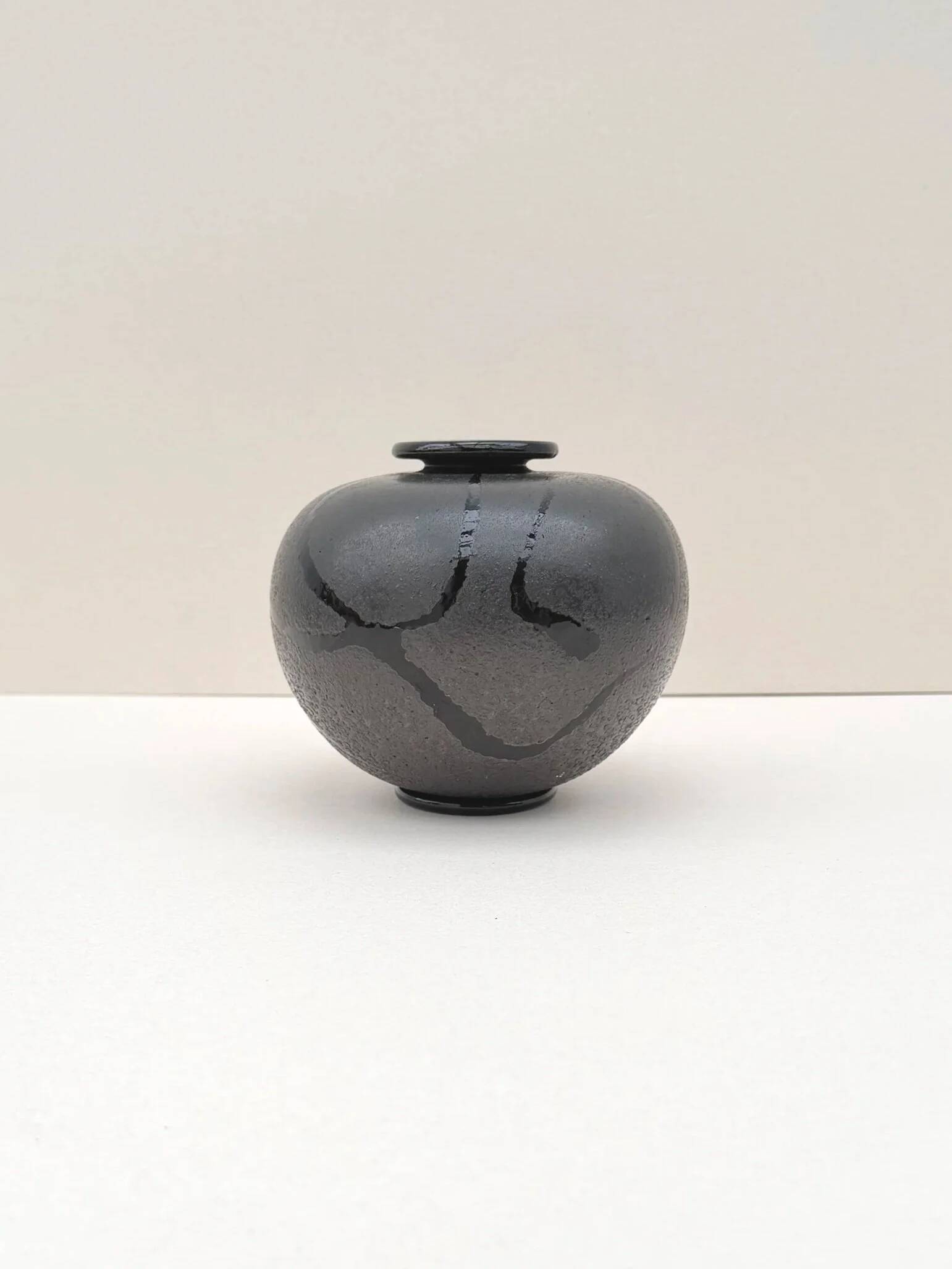 Glass vase by Robert Pierini, France 1980