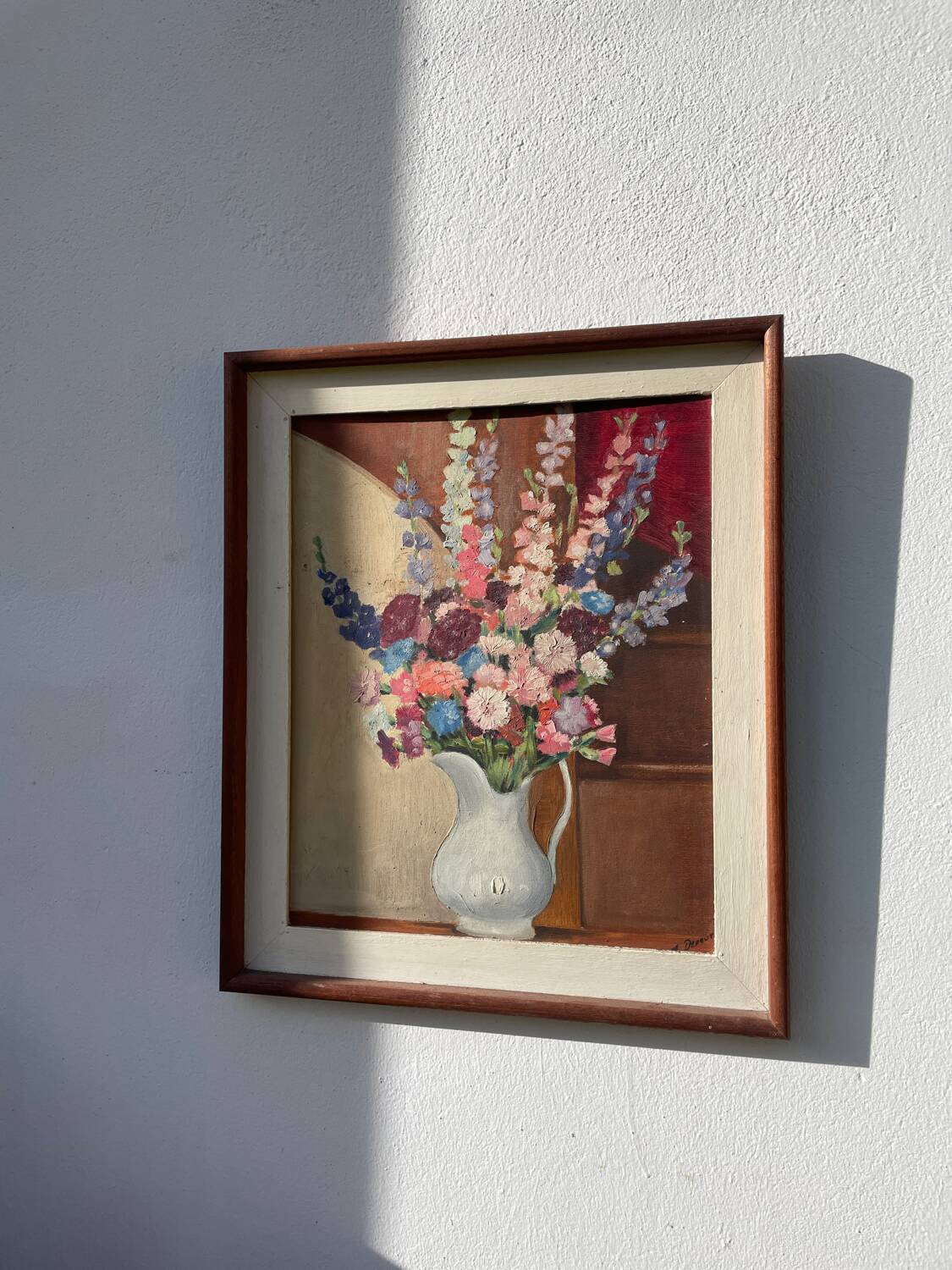 Bouquet of flowers signed old painting