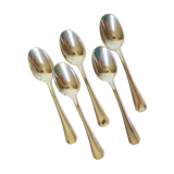 5 Christofle Art Deco Style Silver Plated Soup Spoons 2106257