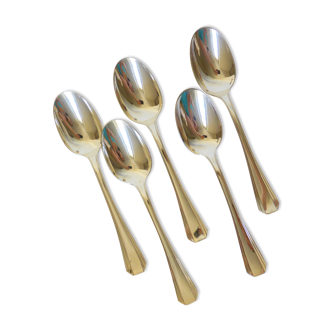 5 Christofle tablespoons of art deco style in silver metal 2106257