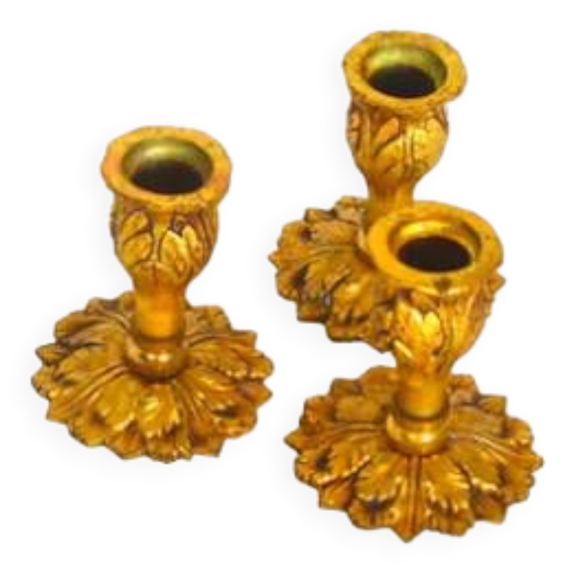 Trio de bougeoirs en bronze