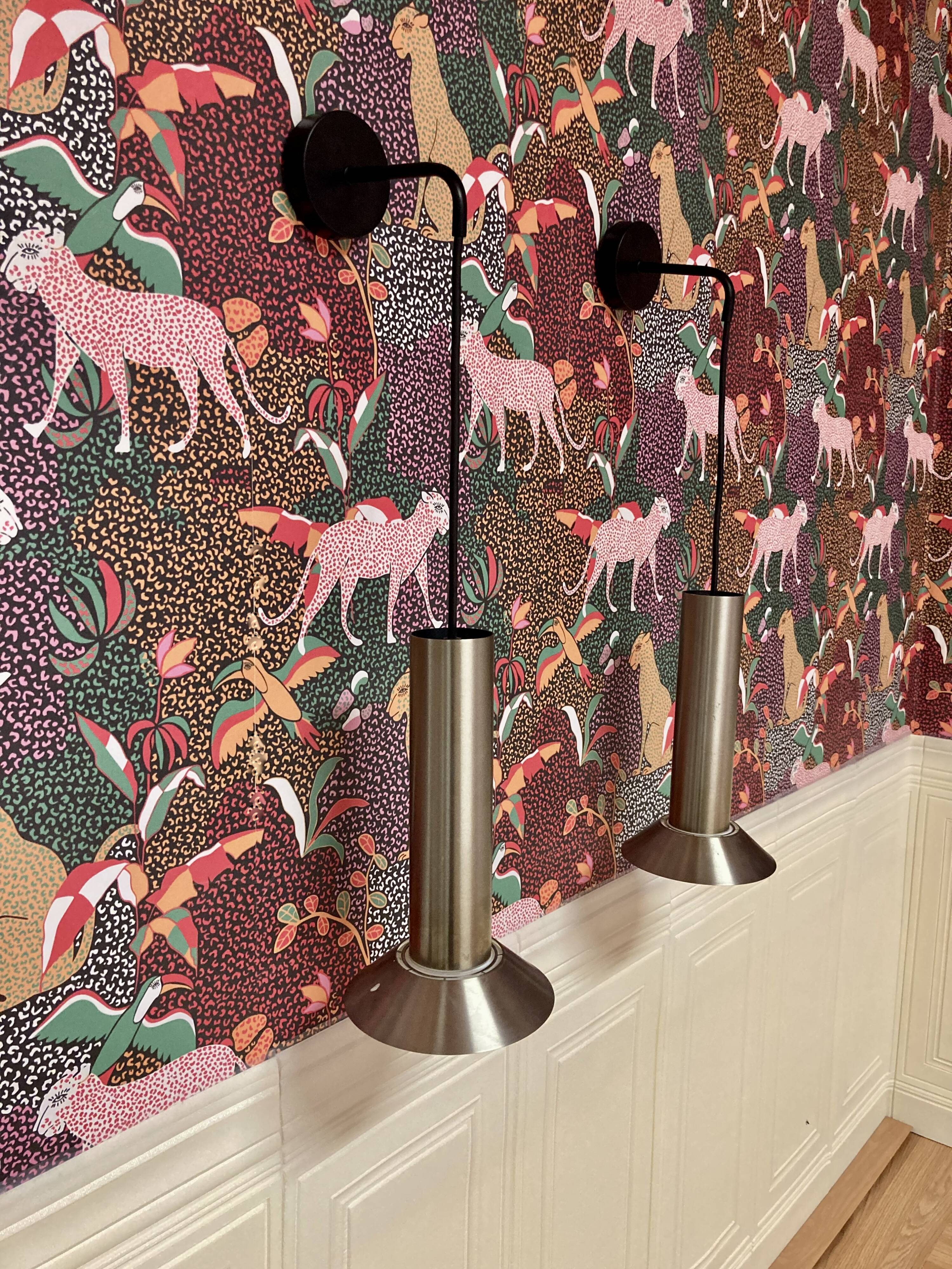 Pair of modular wall lights, 1960s design.