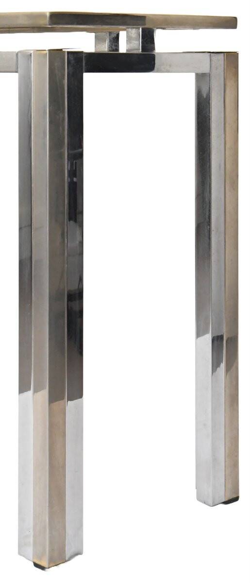 Brushed steel rectangular console