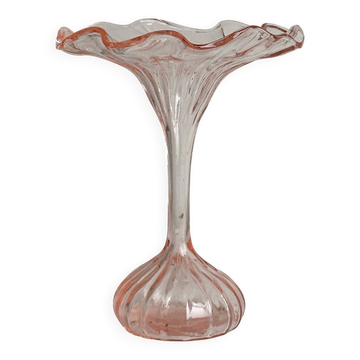 blown glass vase in old rose