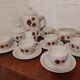 Glazed stoneware coffee set decorated with thistles Sarreguemines