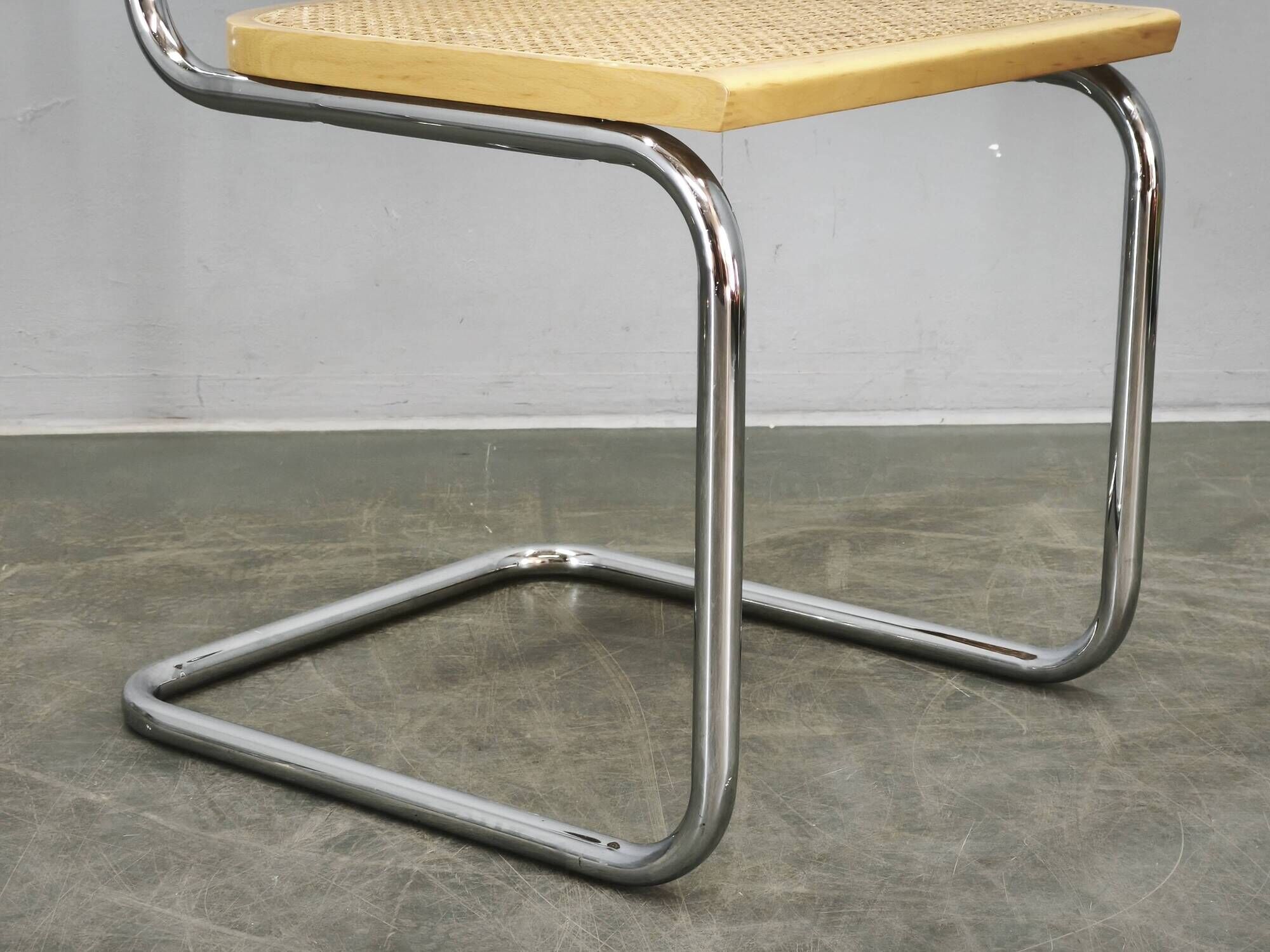 Italian Cesca B32 Style Cane and Chrome Cantilever Chair, 1970s