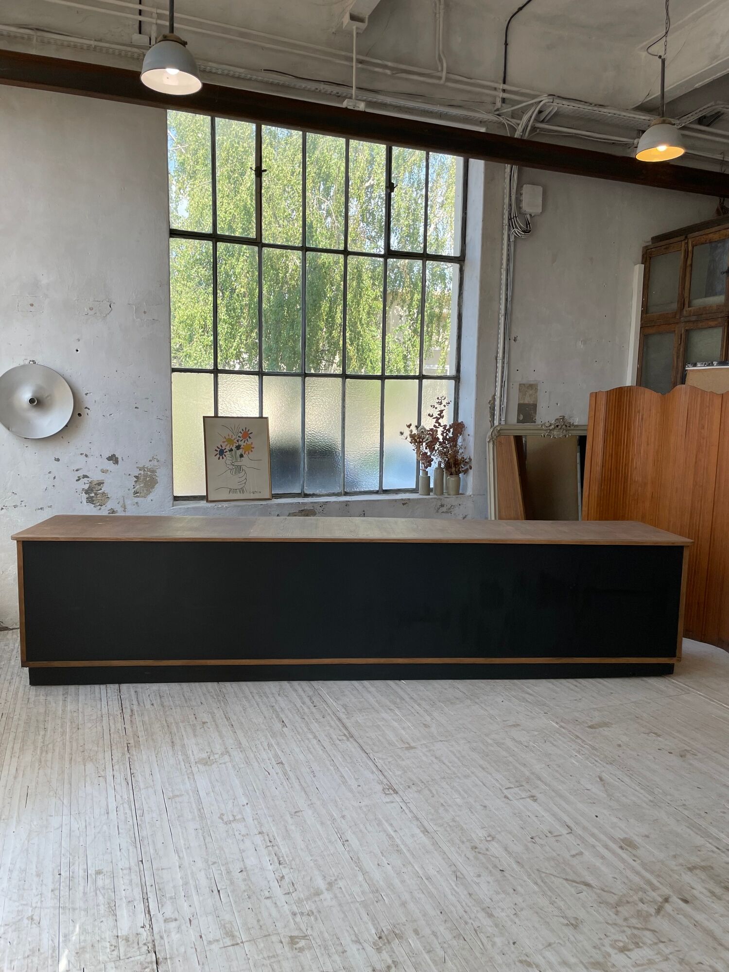 Two-sided counter sliding doors oak XXL 4m enfilade