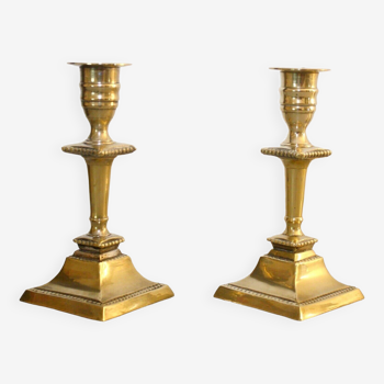 Pair of gilt bronze candle holders