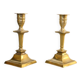 Pair of gilt bronze candle holders