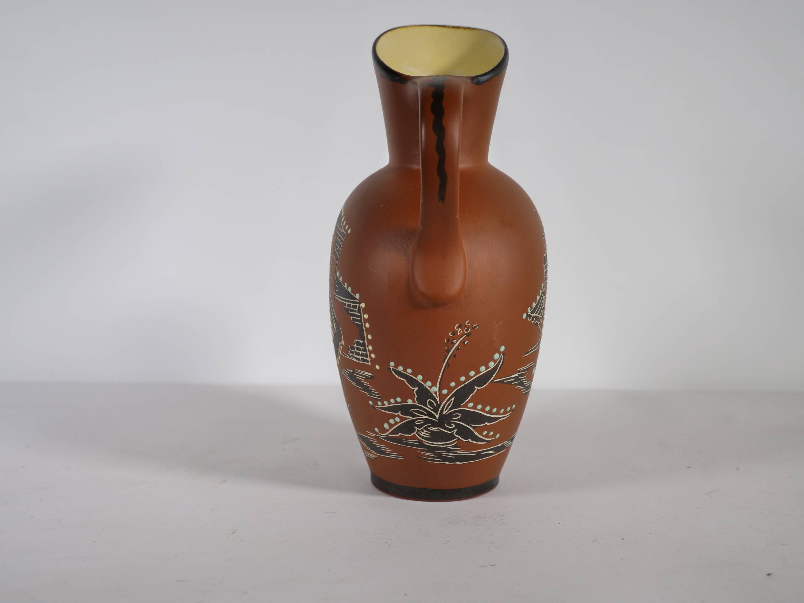 Hand-Painted Mid-Century Ceramic Vase by E. Knopp for Marzi & Remy, 1950s