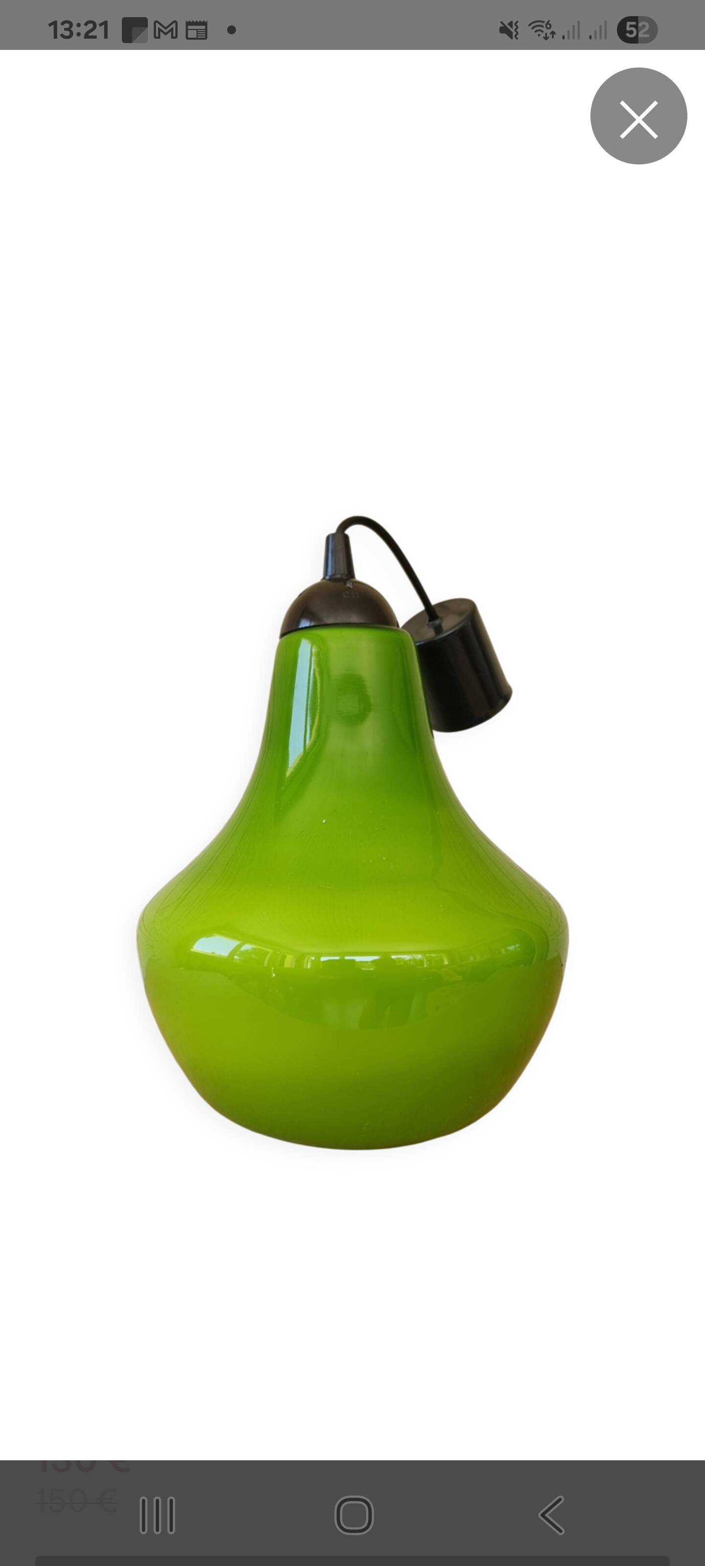 Suspension in green opaline from the 1970s.