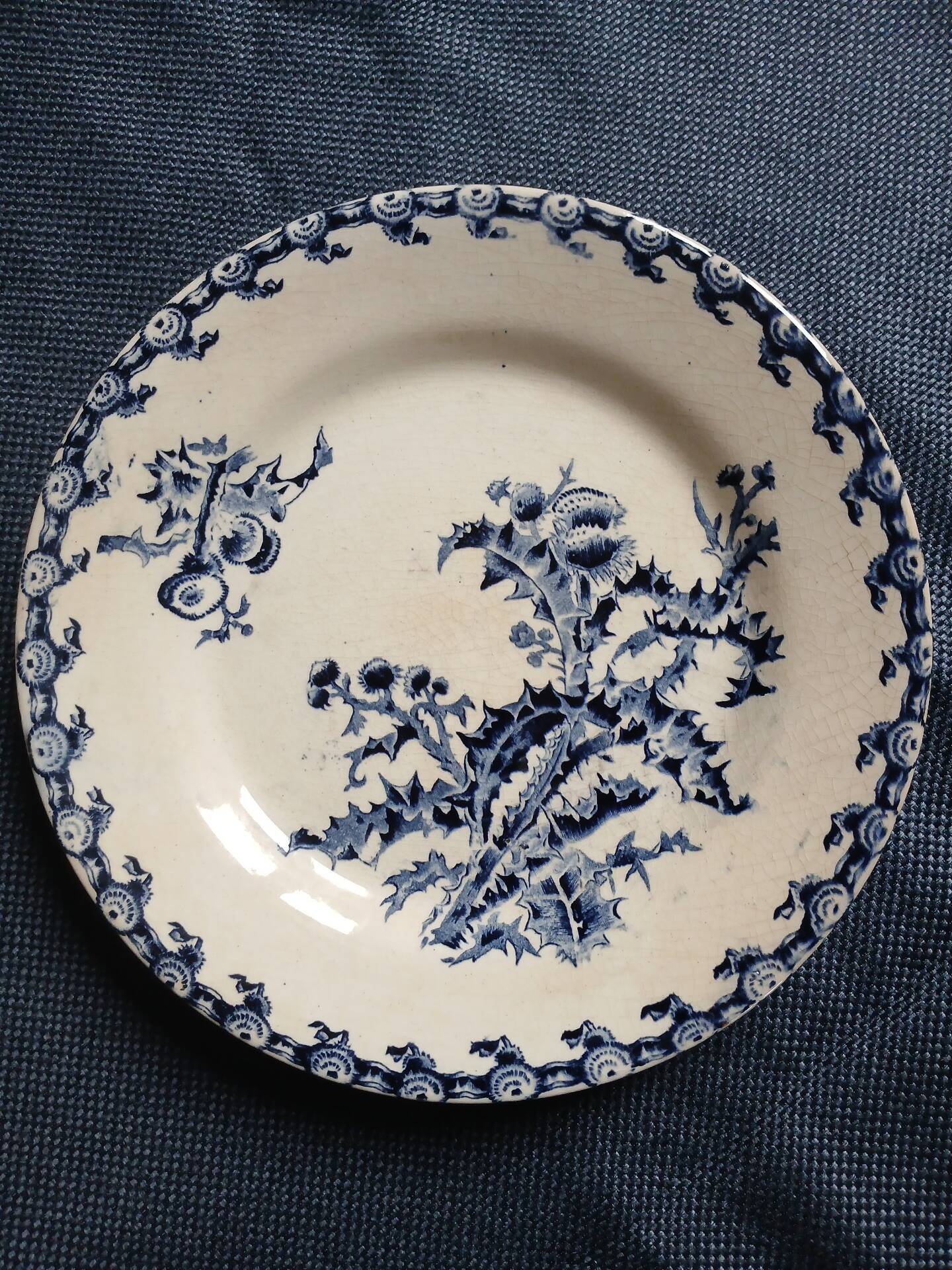 14 dinner plates + 2 "Chardons" dishes from Gien