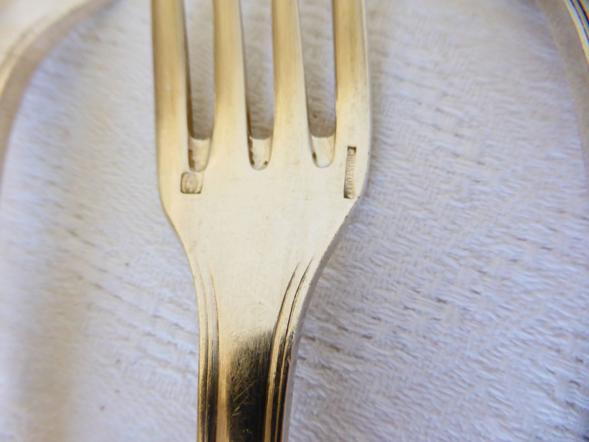 6 Christofle Art Deco style silver-plated metal forks 2106256