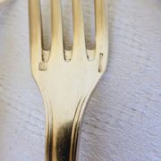 6 Christofle Art Deco style silver-plated metal forks 2106256
