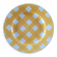 Une assiette plate Sarreguemines jaune et blanc
