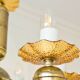 Vintage lustre Kamenický Šenov in amber glass and gold metal – Czechoslovakia