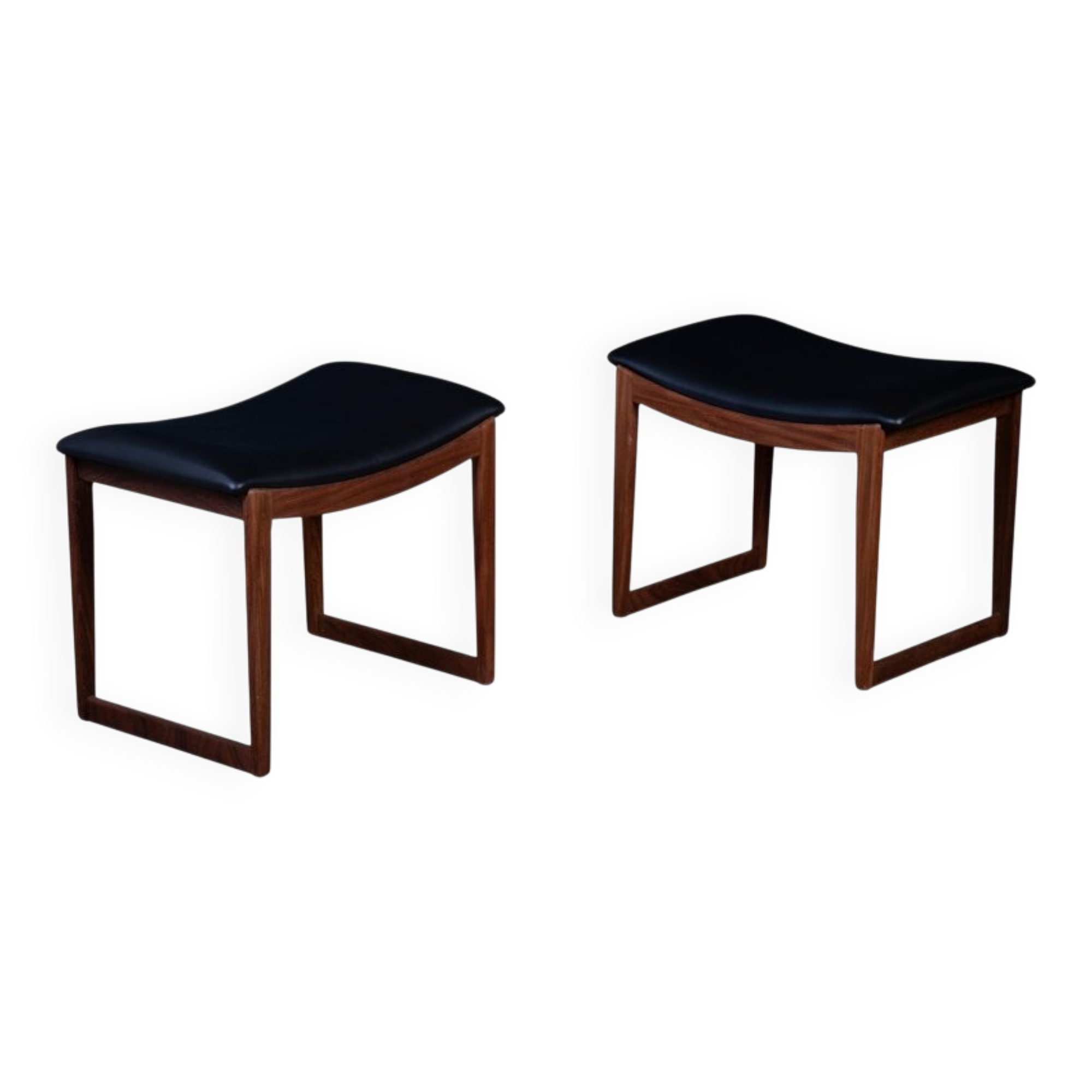 Vintage Teak Stools, Denmark, 1960s, Set of 2