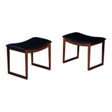 Vintage Teak Stools, Denmark, 1960s, Set of 2