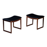 Tabourets Vintage en Teck, Danemark, 1960s, Set de 2