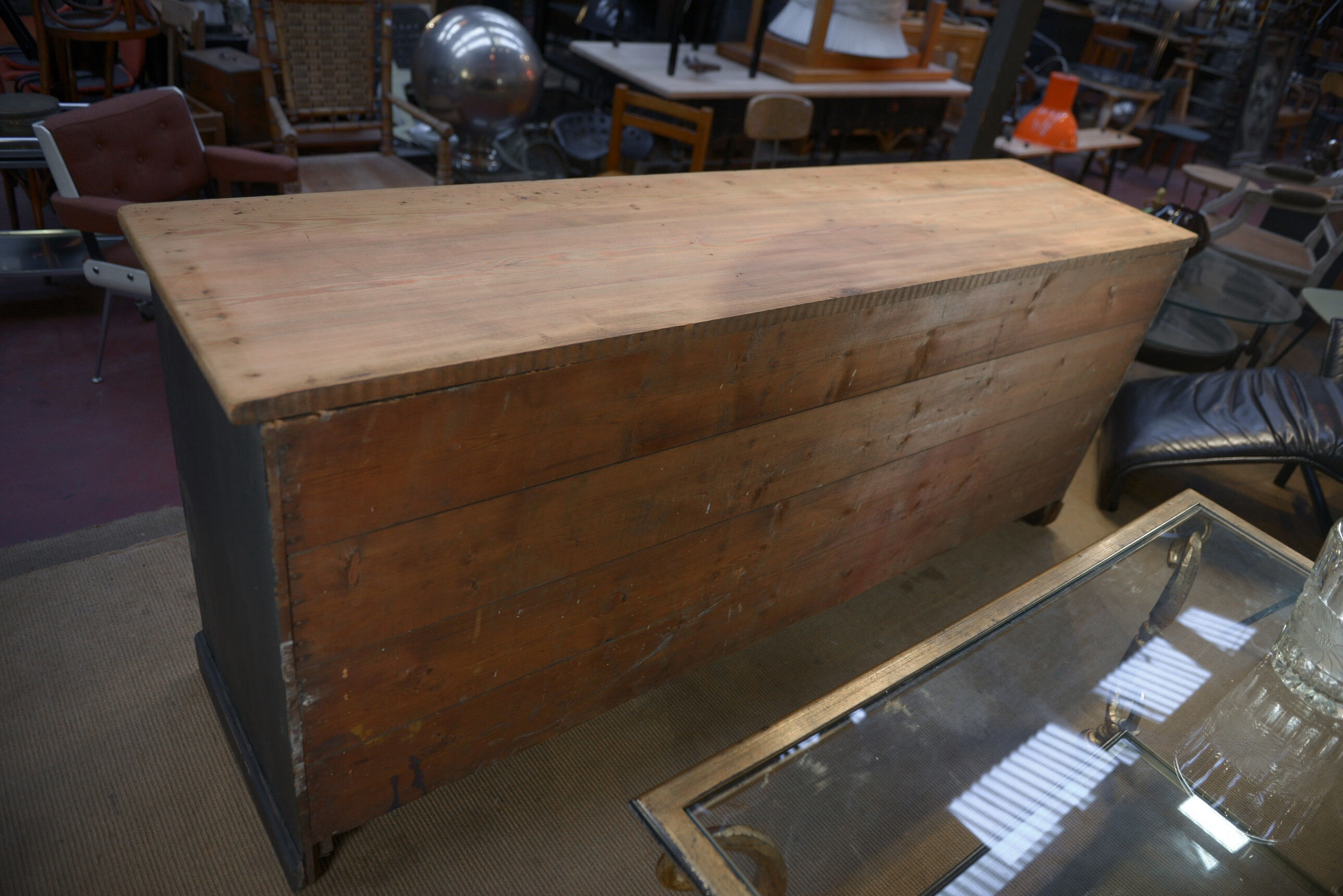 Low cabinet with sliding doors in fir 1930