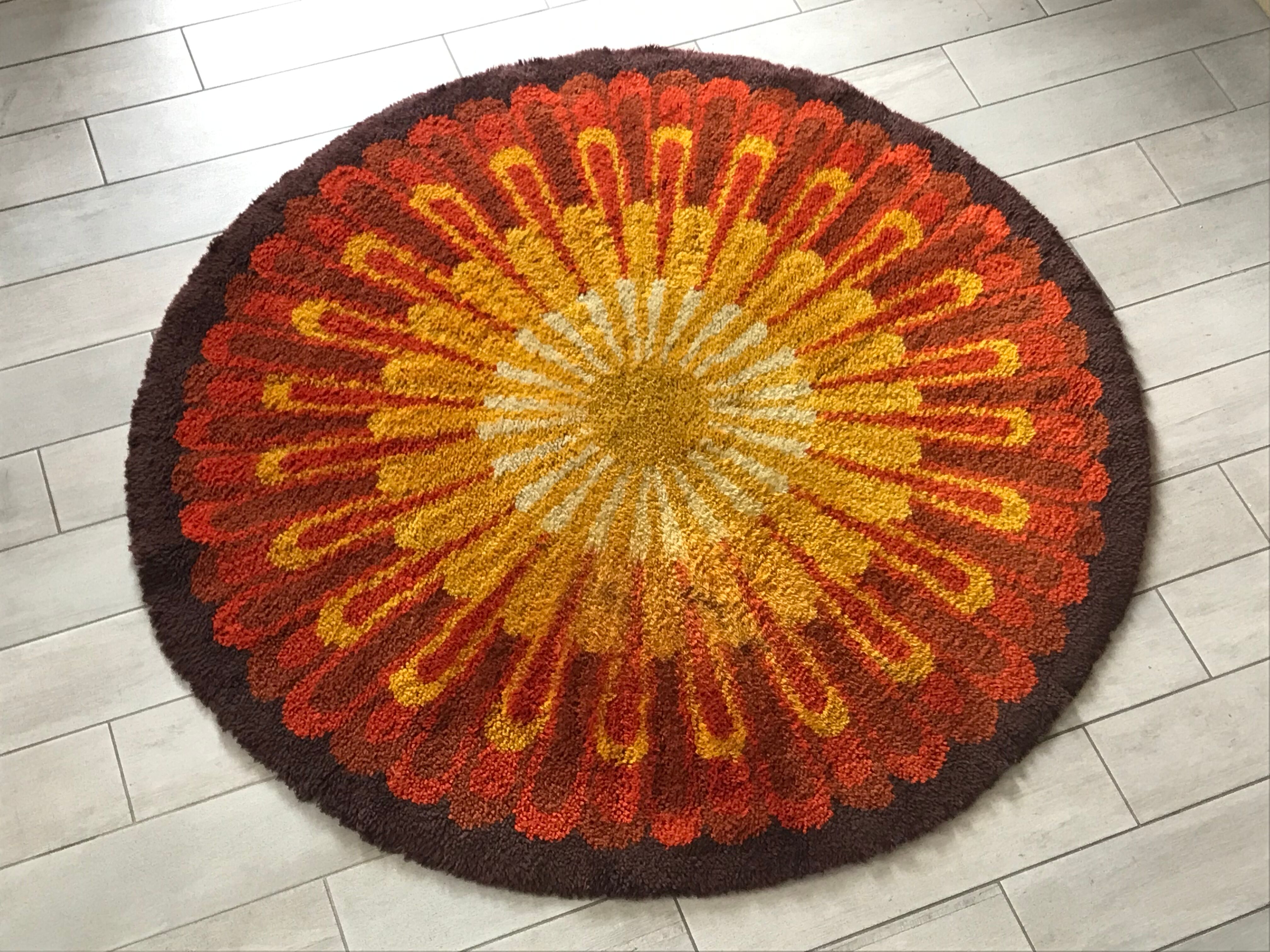 Round carpet desso vintage Annees 70
