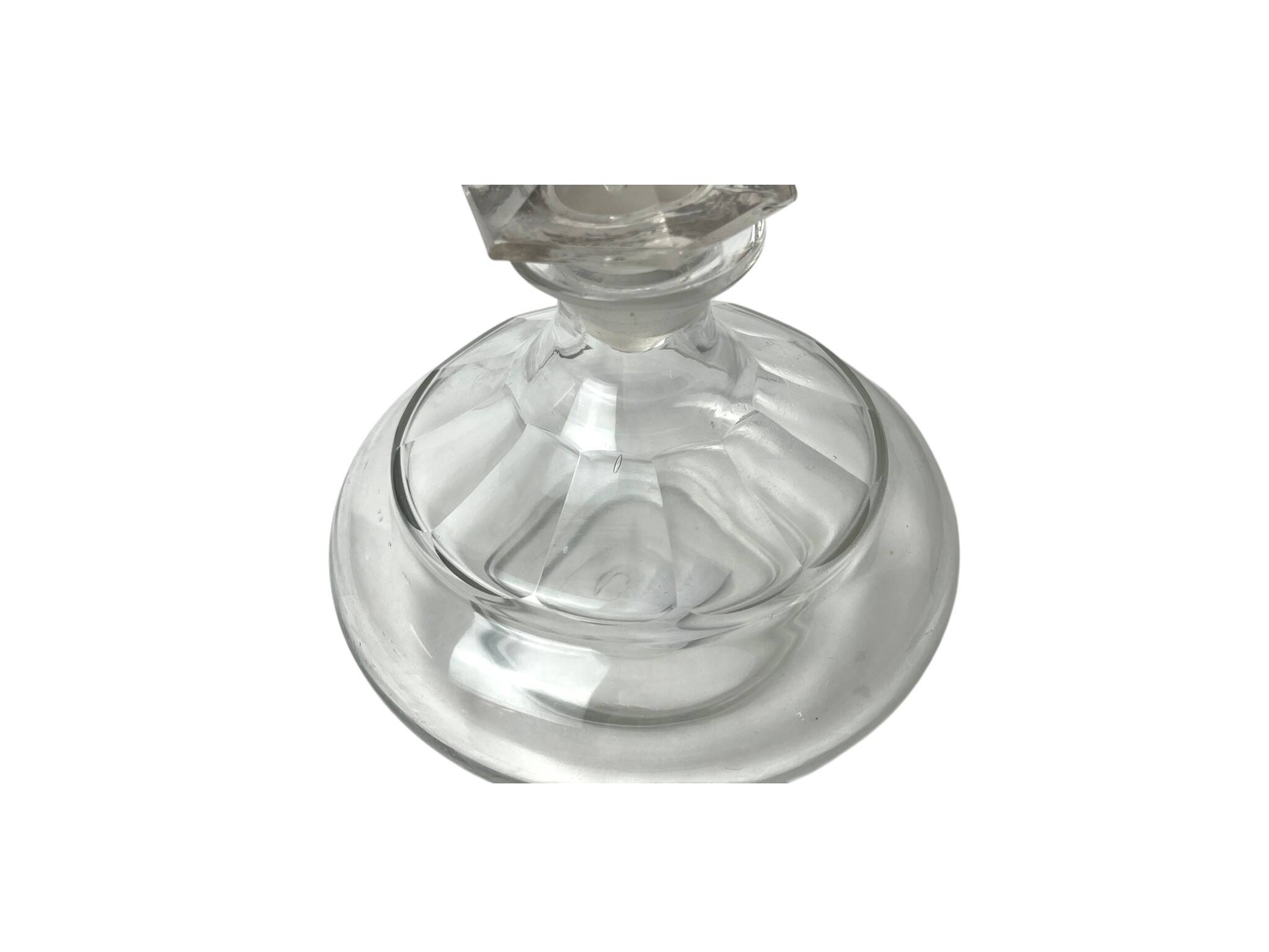 Faceted glass carafe with stopper from Italy circa 1950.
