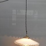 Art Deco ruffled opaline hanging