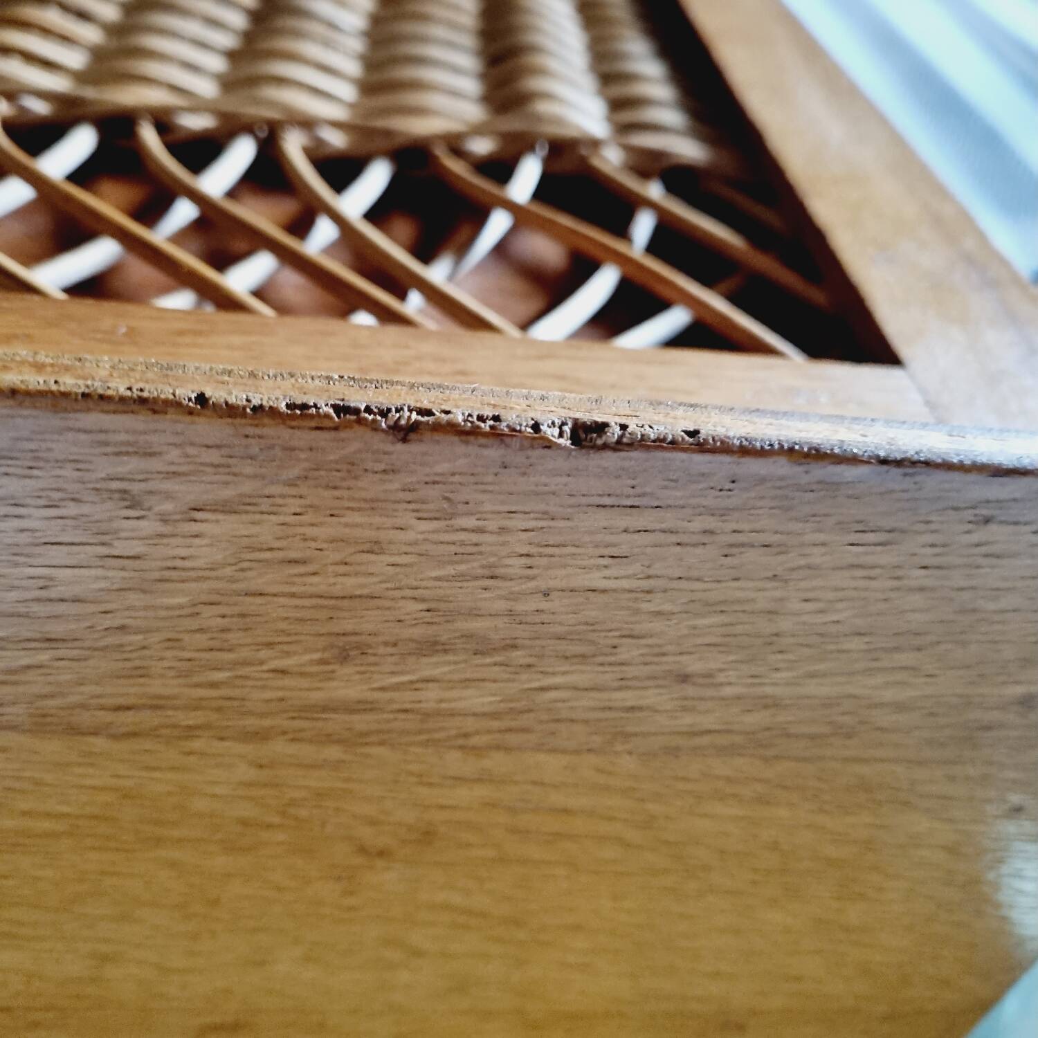 Oak and rattan chest bench 1960