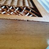 Oak and rattan chest bench 1960