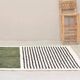 Handmade green and white Beni Ourain rug, size 1.4/2.6 m.