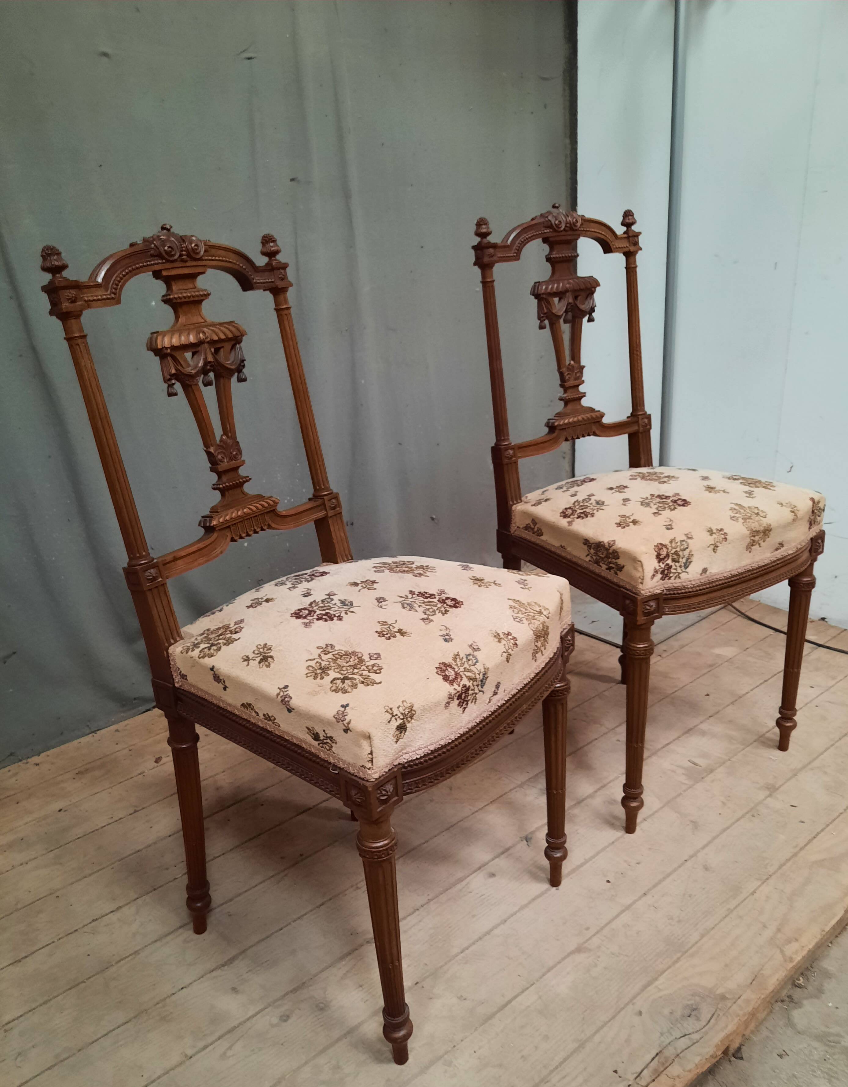 Pair of finely carved chairs