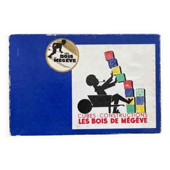Old vintage wooden cube game, The woods of Mégève