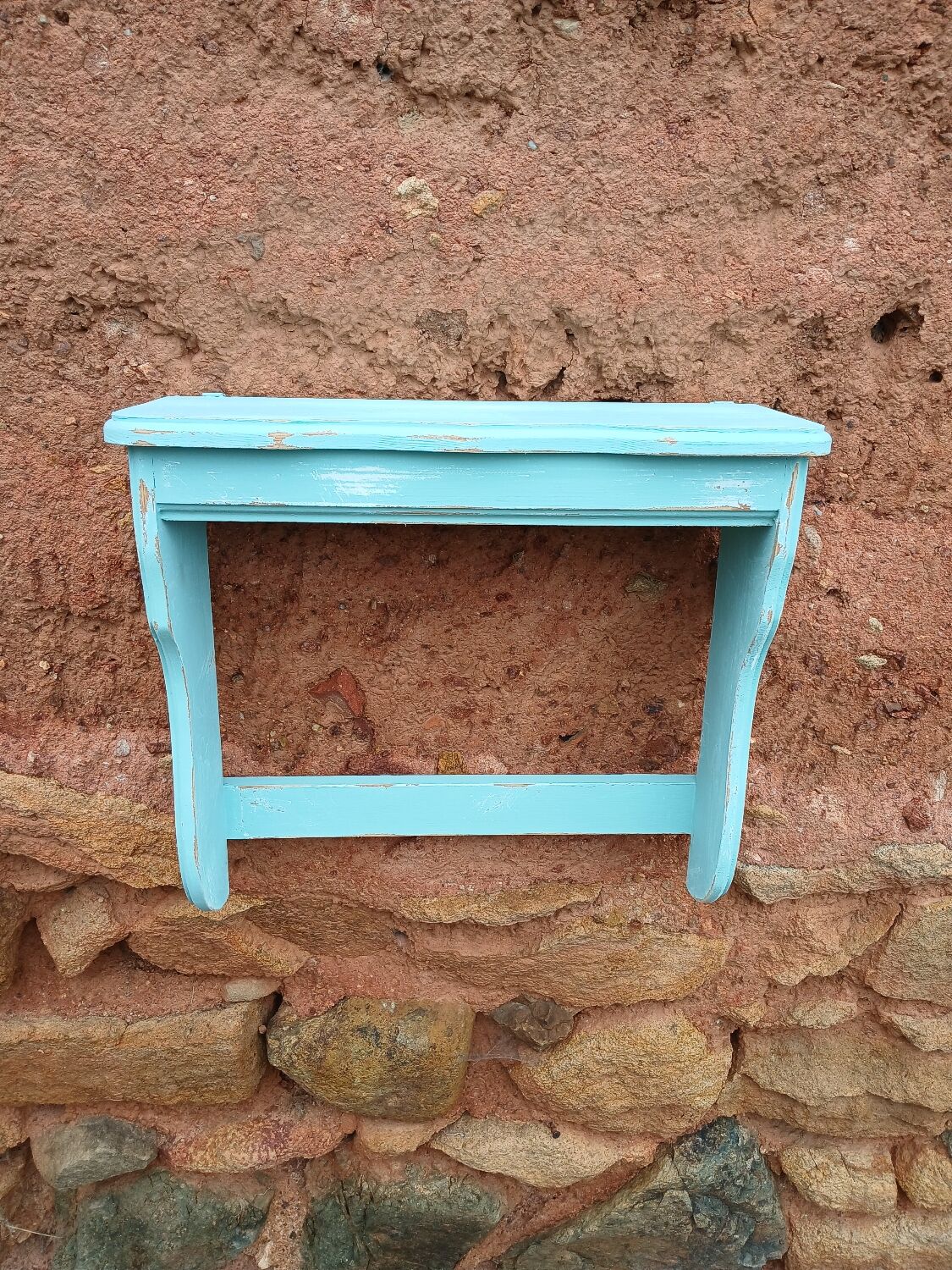 Revamped antique wall shelf